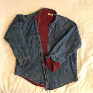L.L. Bean Flannel Lined Denim Overshirt Jacket
